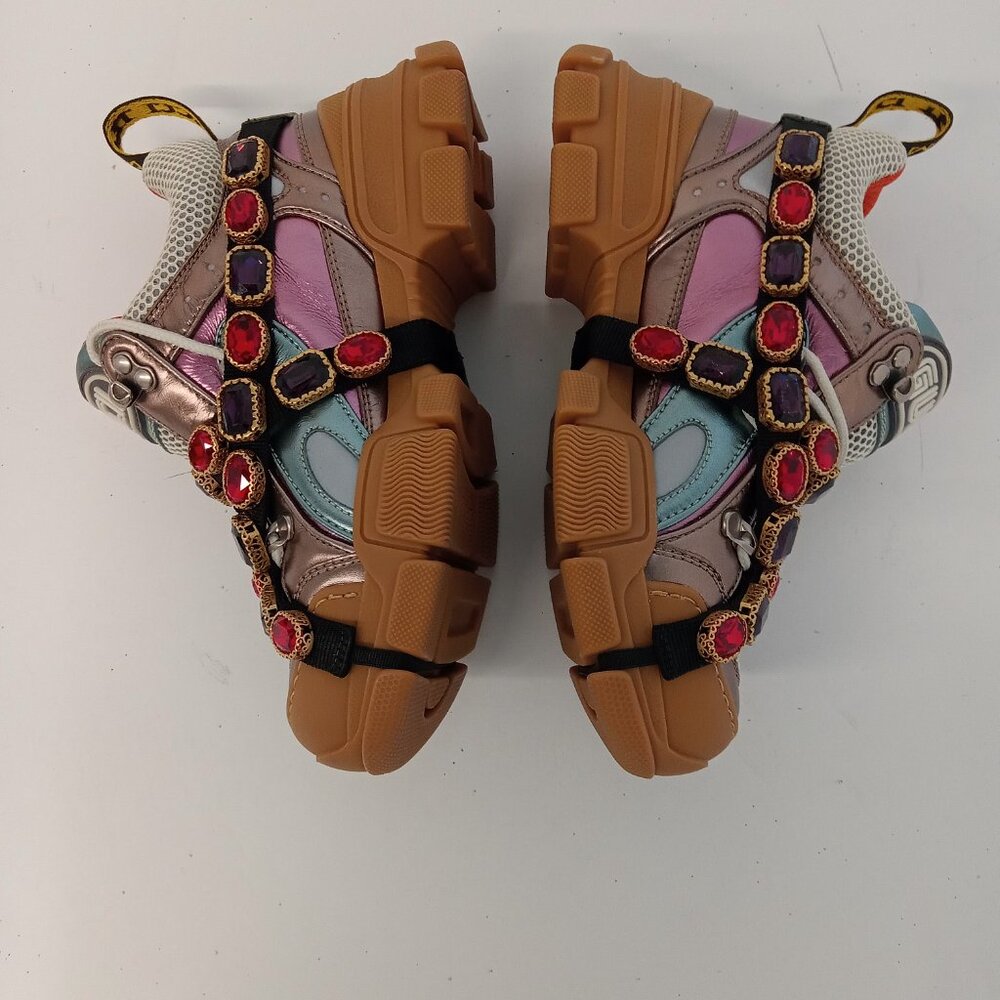 GUCCI Women's 'Multicolor' Flashtrek Sneakers w/ Crystals - EU36/US6 - Picture 7 of 13